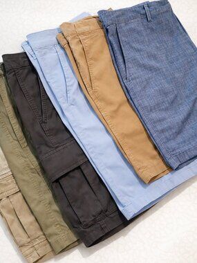 Men's Lot of 6 Cargo Chino Walking Shorts 10" Inseam | 100% Cotton | Size 36 W